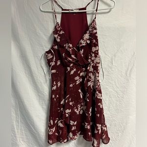 Altar’d state burgundy flower mini dress size large nwot